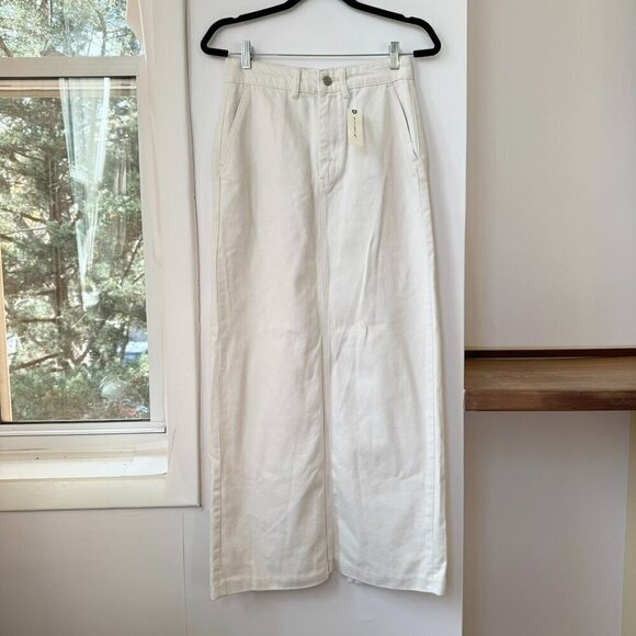 NWT Reformation Myles Maxi Skirt Denim Jean Cream Fior Di Latte 25 - Picture 6 of 13